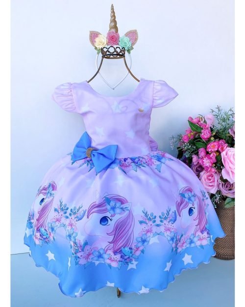 Vestido Infantil Temáticos Kids Unicórnio