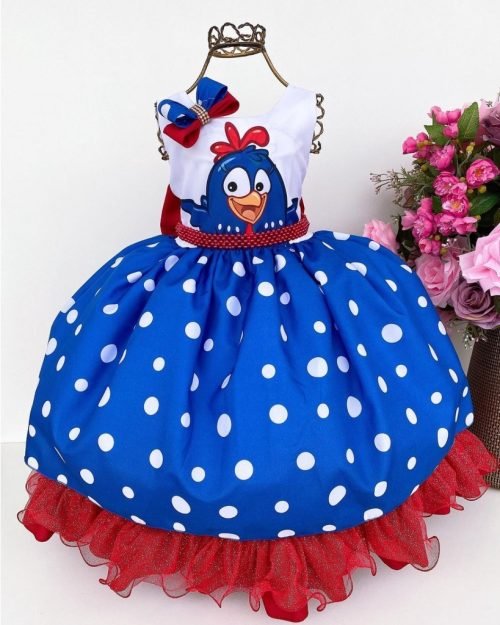 Vestido Temático Luxinho Galinha Pintadinha
