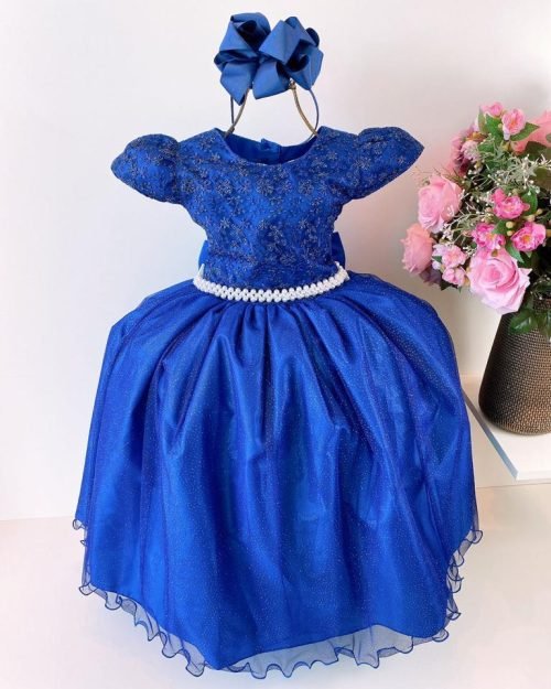 Vestido Juvenil Mariê Longo Azul Royal