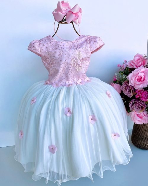 Vestido Juvenil Vila Lelê Rosa com Off