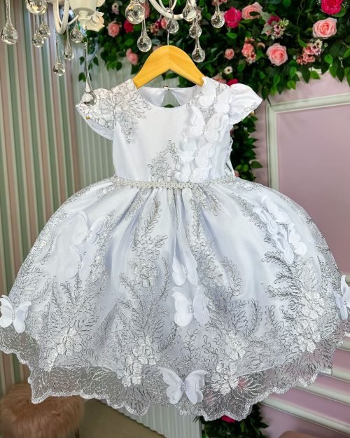 Vestido Marie Jardim Encantado Renda Branco