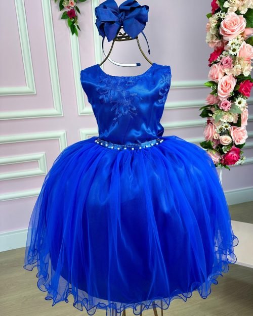 Vestido Infantil Enjoy Juvenil Helena Azul Royal
