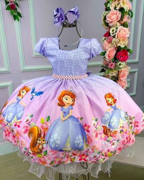 Vestido Infantil Temáticos da Gigi Princesa Sofia