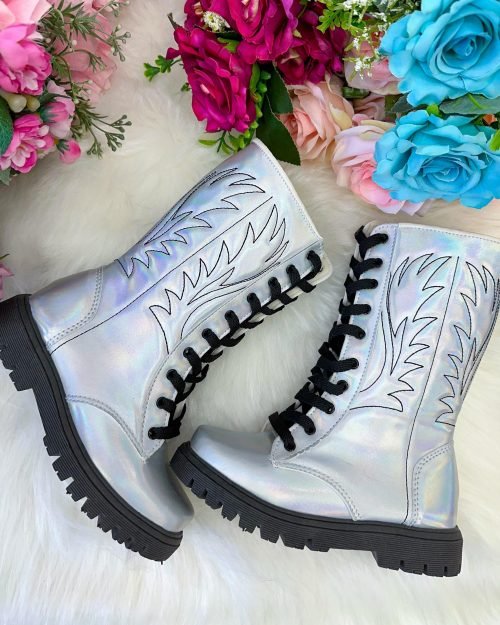 Bota/Coturno Flor di Mila Prata Boiadeira