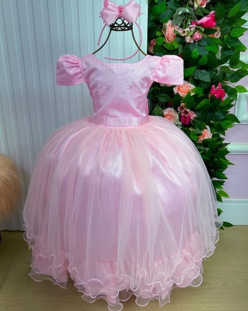 Vestido Enjoy Longo Rosa Bebe Babadinho