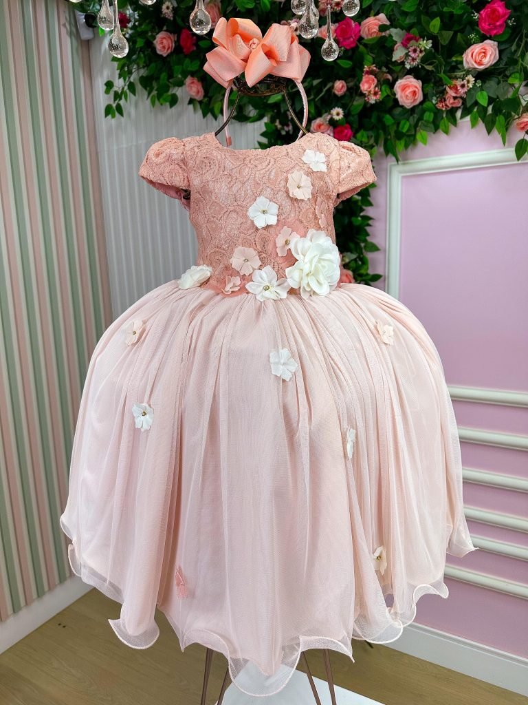 Vestido Juvenil Vila Lele Salmão