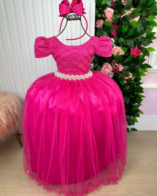 Vestido Enjoy Laura Longo Pink Rendado