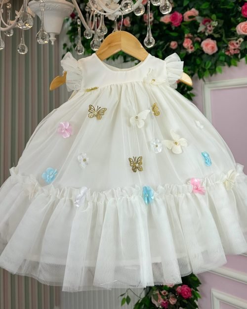 Vestido Vila Lele Jardim das Borboletas Baby Liz Off